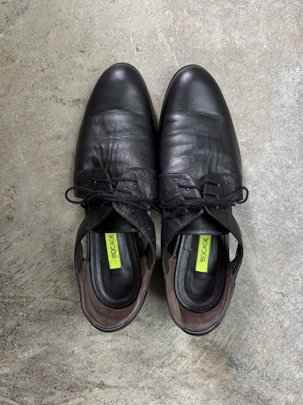 BOCAGE Black Derby Flats